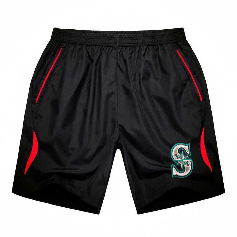 Men's Seattle Mariners Black Red Stripe MLB Shorts,We sell and wholesale Men's Seattle Mariners Black Red Stripe MLB Shorts on line form chian!